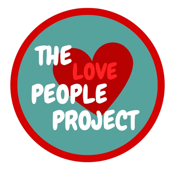 The Love People Project logo — a red heart inside a teal circle